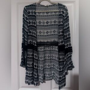 Black and White Patterned Cardigan